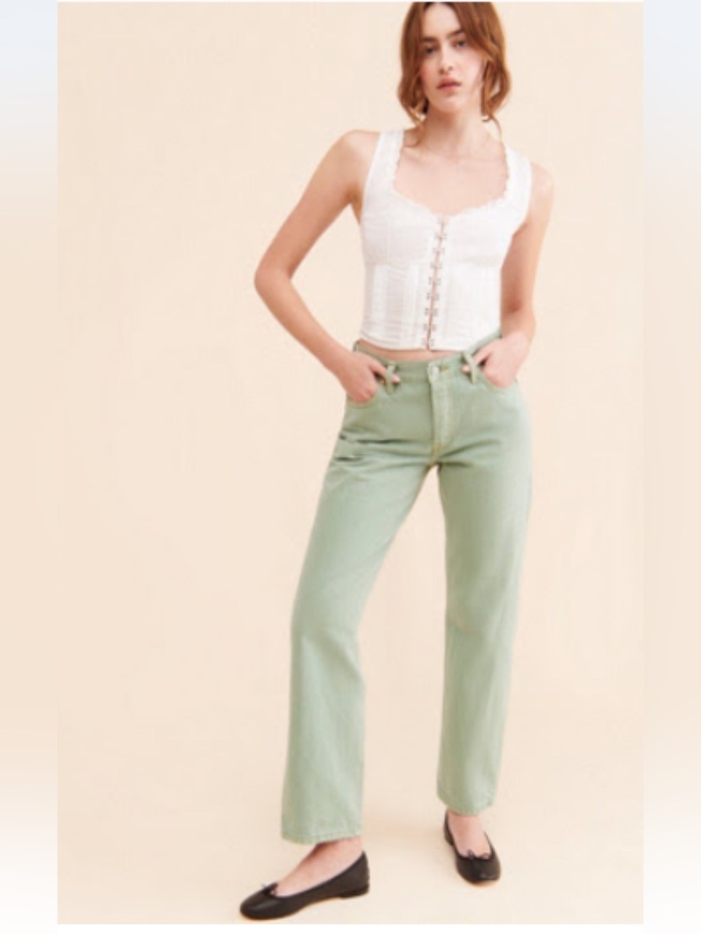 Women Levi 501 Sage Green Straight-Leg Jeans Size 30